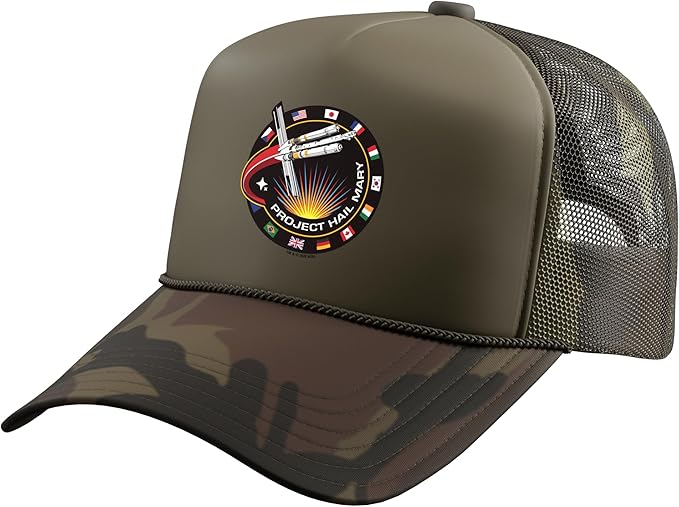 Project Hail Mary Spaceship Mission Badge Poster Trucker Hat with Adjustable Mesh Back